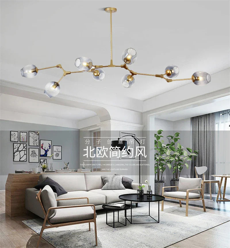 DecorBites™ Modern Nordic Glass Chandeliers LED Ceiling Lights