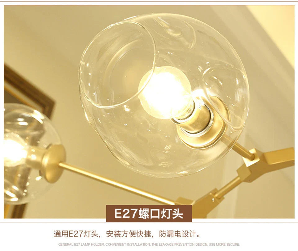 DecorBites™ Modern Nordic Glass Chandeliers - LED Pendant Lamps