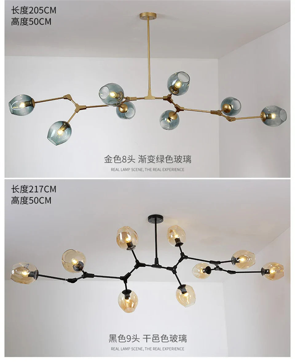 DecorBites™ Modern Nordic Glass Chandeliers - LED Pendant Lamps