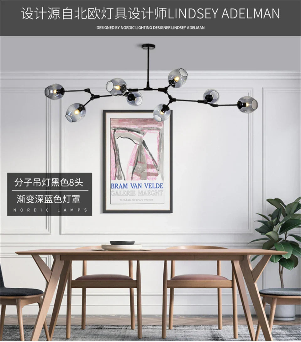 DecorBites™ Modern Nordic Glass Chandeliers - LED Pendant Lamps