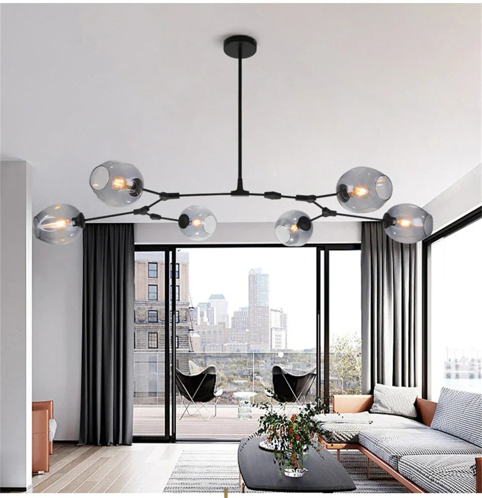 DecorBites™ Modern Nordic Glass Chandeliers - LED Pendant Lamps
