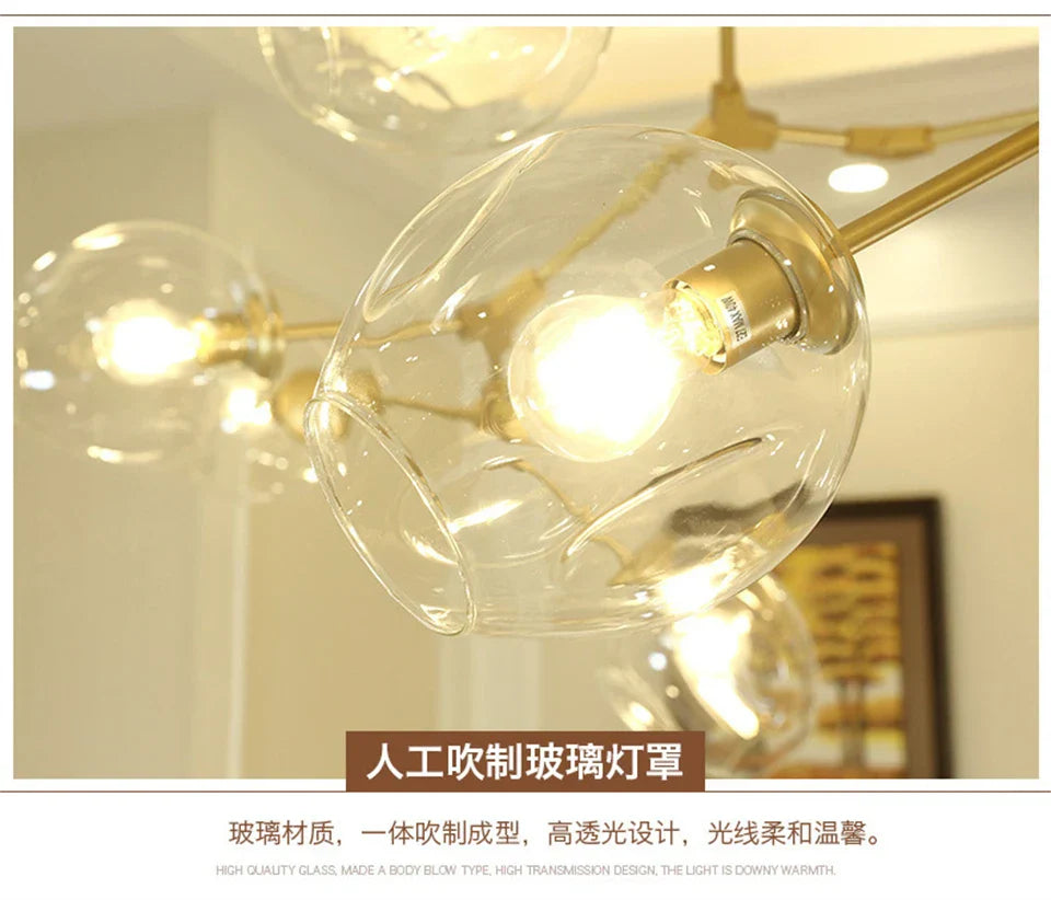 DecorBites™ Modern Nordic Glass Chandeliers - LED Pendant Lamps