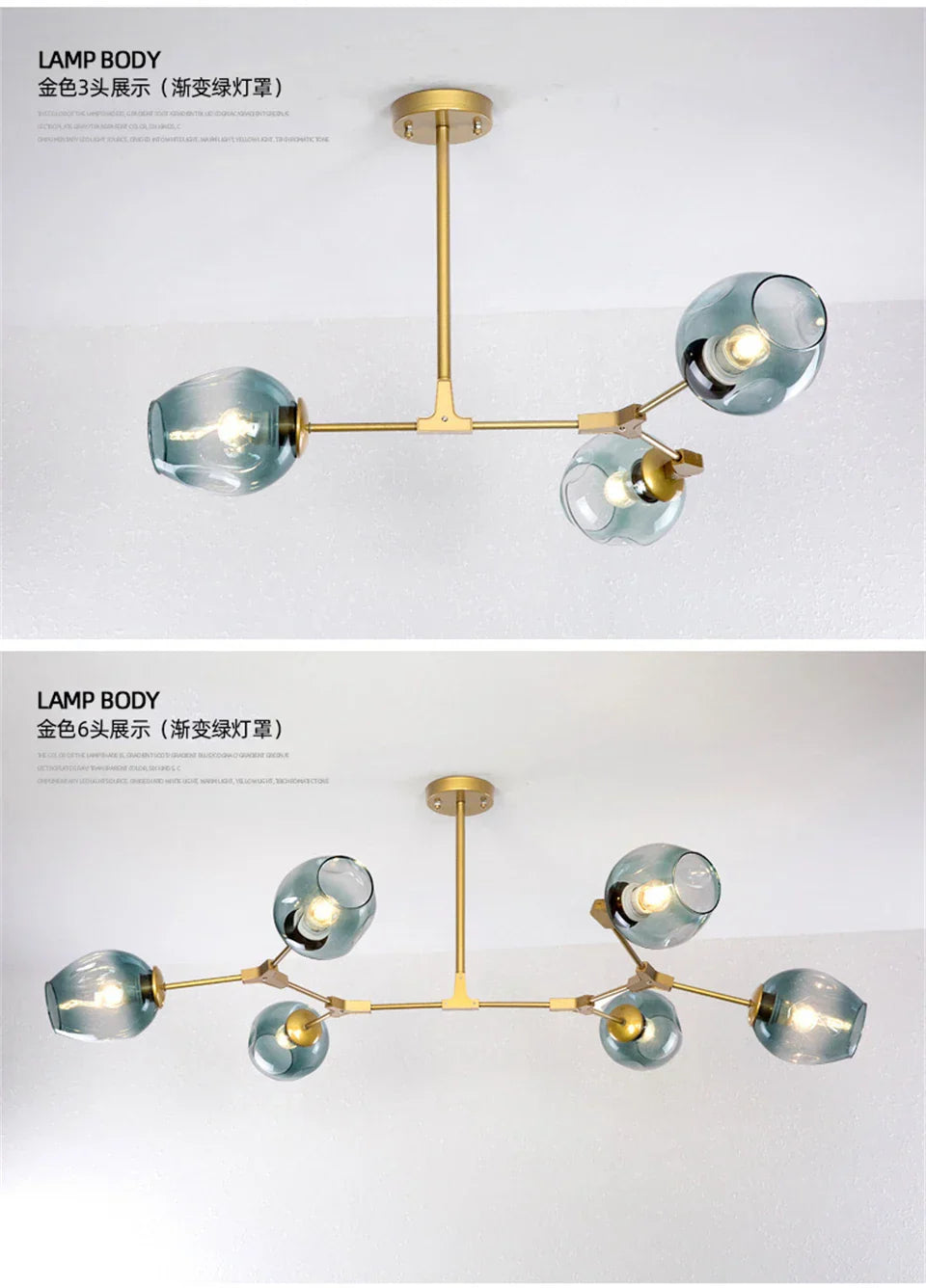 DecorBites™ Modern Nordic Glass Chandeliers with LED