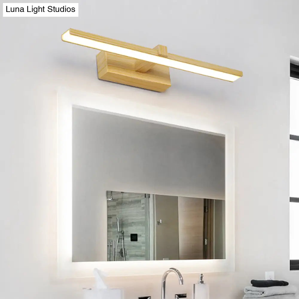 DecorBites™ Modern Nordic LED Wall Lamp for Stylish Bathroom Vanity - White/Wood, 16"/19.5" Wide
