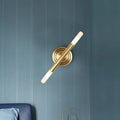 DecorBites™ Modern Nordic Style Metal Wall-Mount Sconce Lamp - Slim Tube Design with Brass Finish - 2 Heads - Perfect for Bedside Lighting
