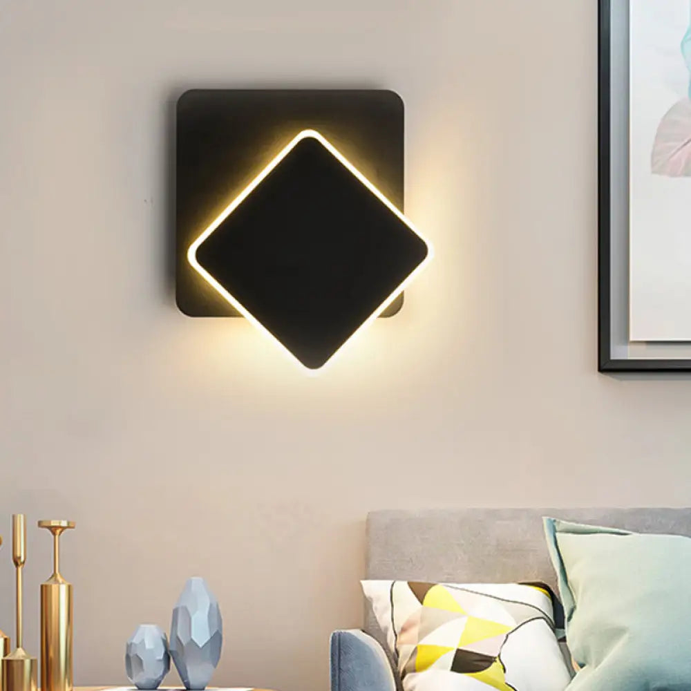 DecorBites™ Modern Nordic Wall Lamp with Moveable Iron Arm, Flush Mount Sconce in Black/White - LED Light, Acrylic Shade