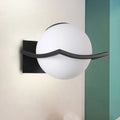 DecorBites™ Modern Opal Glass Globe Wall Sconce with 1 Light - Bedroom Lighting in Black/Gold