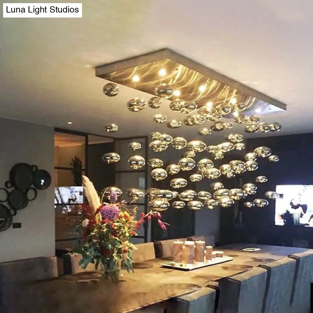 DecorBites™ Modern Oval Bubble Ball LED Chandelier Lighting Dining Room Light Fixtures