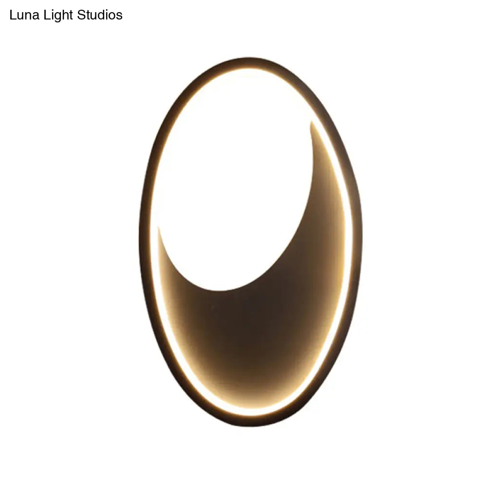 DecorBites™ Modern Oval Wall Sconce Light - Acrylic White/Black LED Wall Lamp for Bedroom - Warm/White Light
