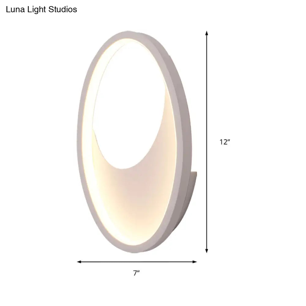 DecorBites™ Modern Oval Wall Sconce Light - Acrylic White/Black LED Wall Lamp for Bedroom - Warm/White Light