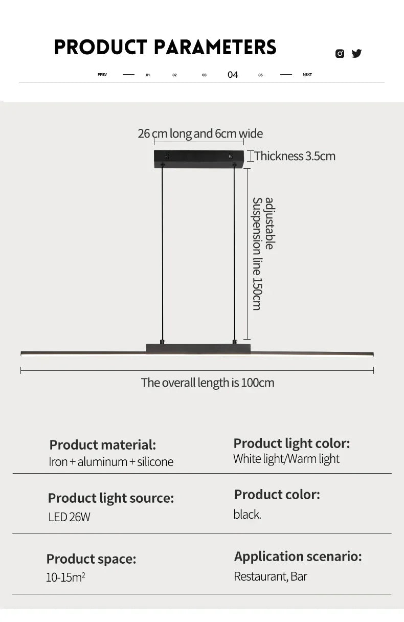DecorBites™ Modern Pendant Lights for Dining and Living Room
