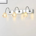 DecorBites™ Modern Petal Clear Glass Vanity Light Fixture with Gooseneck Arm - 3 Lights, Silver Finish Wall Lighting