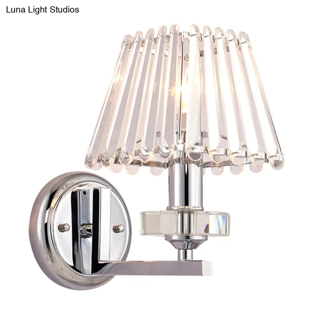 DecorBites™ Modern Pyramid Crystal Wall Light with Chrome Finish for Living Room Décor