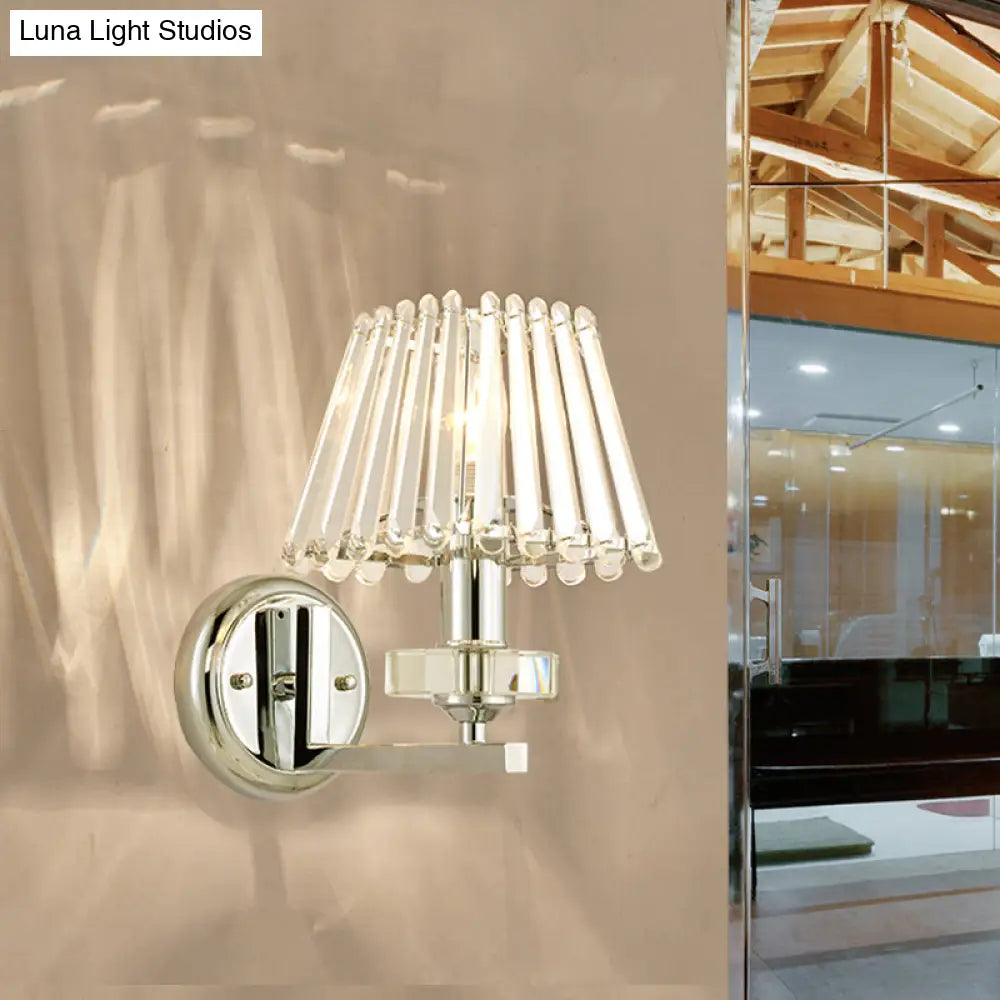 DecorBites™ Modern Pyramid Crystal Wall Light with Chrome Finish for Living Room Décor