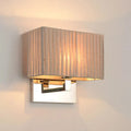 DecorBites™ Modern Rectangle Fabric LED Wall Sconce in Beige