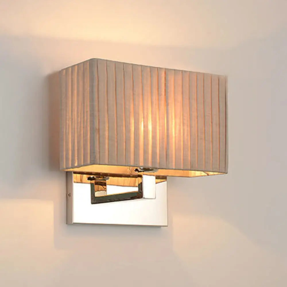 DecorBites™ Modern Rectangle Fabric LED Wall Sconce in Beige