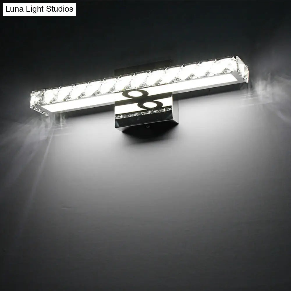DecorBites™ Modern Rectangle Vanity Wall Sconce with Clear Crystal Integrated LED - Bathroom Wall Lamp