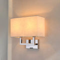 DecorBites™ Modern Rectangular Beige LED Fabric Wall Sconce for Bedside Lighting