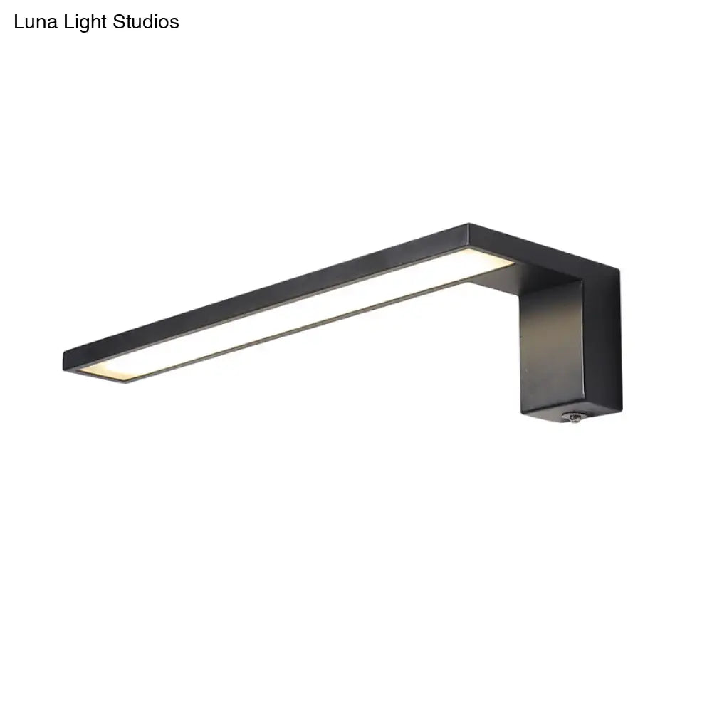 DecorBites™ Modern Rectangular LED Wall Mount Light - Acrylic White/Black Bedside Fixture in Warm/White Light