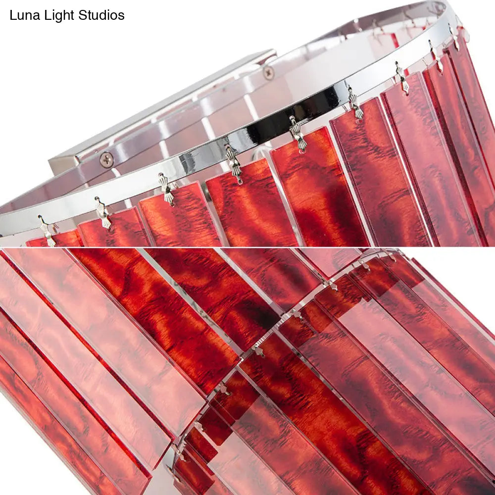 DecorBites™ Modern Red Prism Wall Sconce - 2-Light Acrylic and Steel Lamp for Living Room