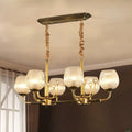 DecorBites™ Modern Ribbed Glass Island Pendant with 6 Bulbs, Gold and Black