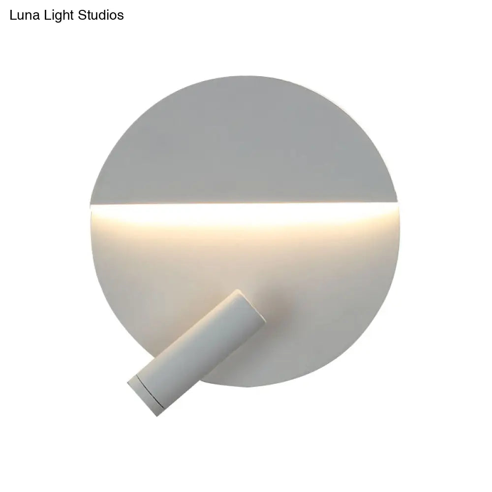 DecorBites™ Modern Round Wall Lamp - Black/White with LED Spotlight