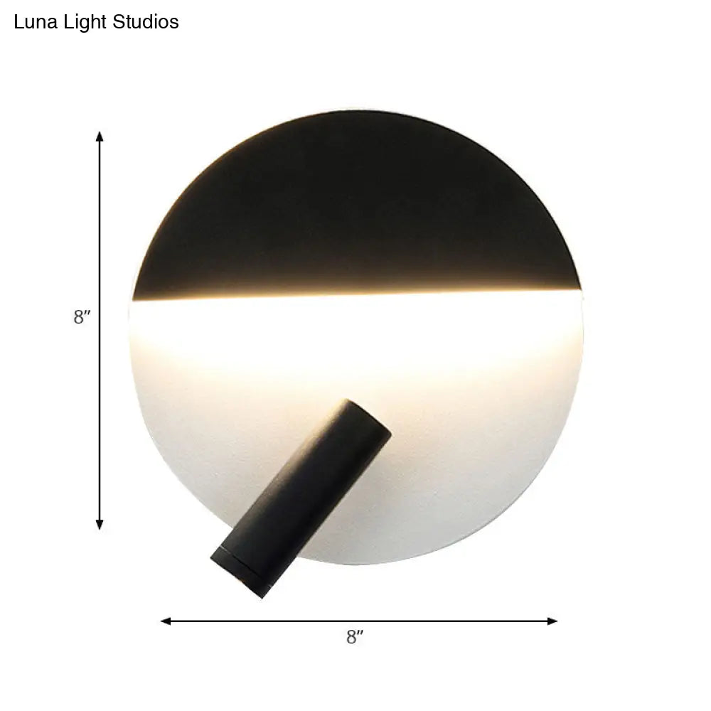 DecorBites™ Modern Round Wall Lamp - Black/White with LED Spotlight