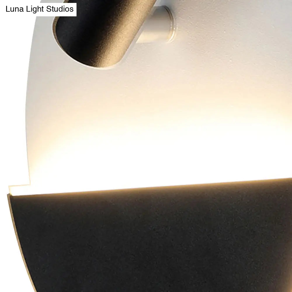 DecorBites™ Modern Round Wall Lamp - Black/White with LED Spotlight