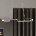 DecorBites™ Modern S-Like Chandelier Lamp: Metallic Dining Room Pendant Light in Black/Gold, Warm/White LED Island