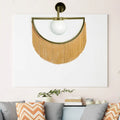 DecorBites™ Modern Semi Sphere Sconce Light - Pink/Yellow/Purple Tassel Design - Matte White Glass Wall Light