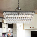 DecorBites™ Modern Silver Teardrop Crystal Ceiling Light with 4/6 Heads for Living Room Island