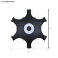 DecorBites™ Modern Snowflake Outdoor LED Wall Light- Plastic, 6-Bulb Flush Mount Sconce in Black- Warm/White Light