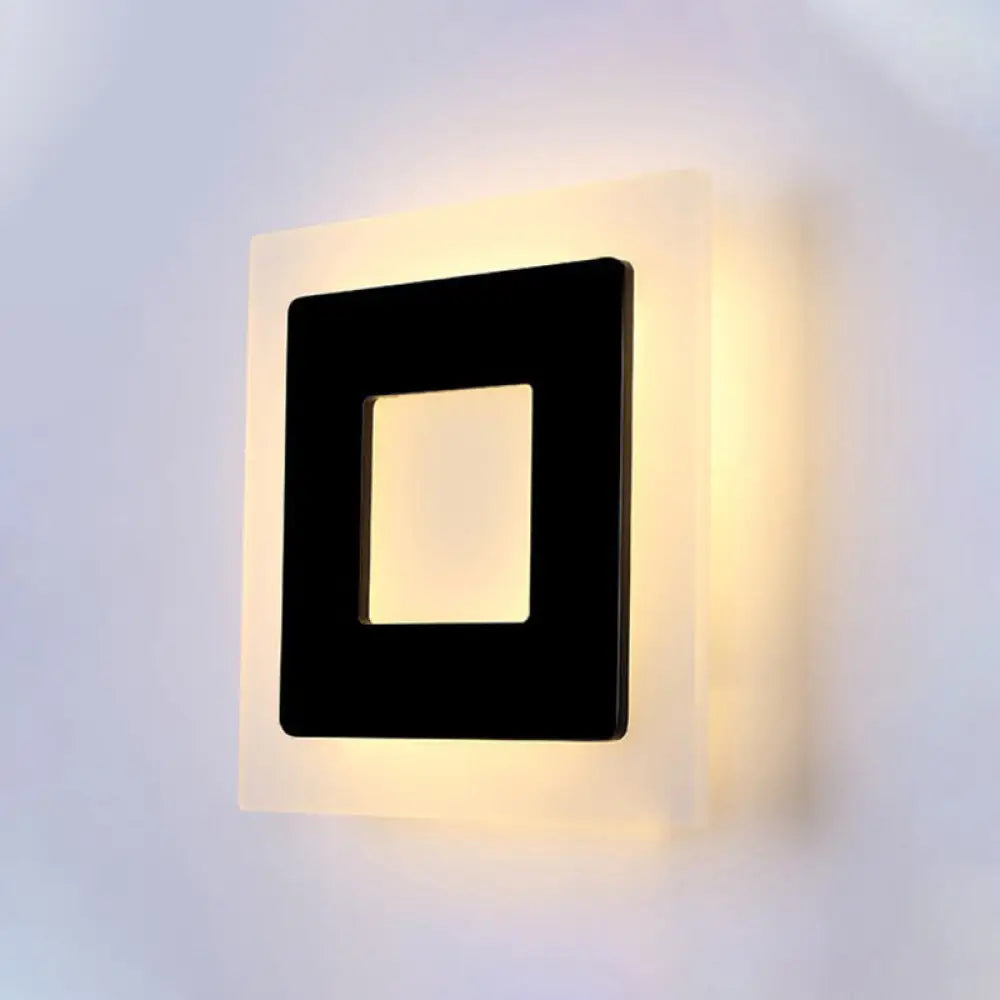 DecorBites™ Modern Square Acrylic LED Sconce Light for Living Room Wall Lighting in Warm/White