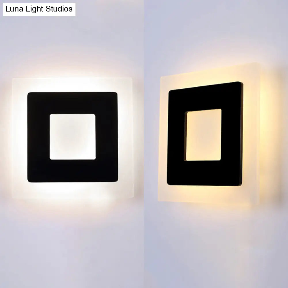 DecorBites™ Modern Square Acrylic LED Sconce Light for Living Room Wall Lighting in Warm/White