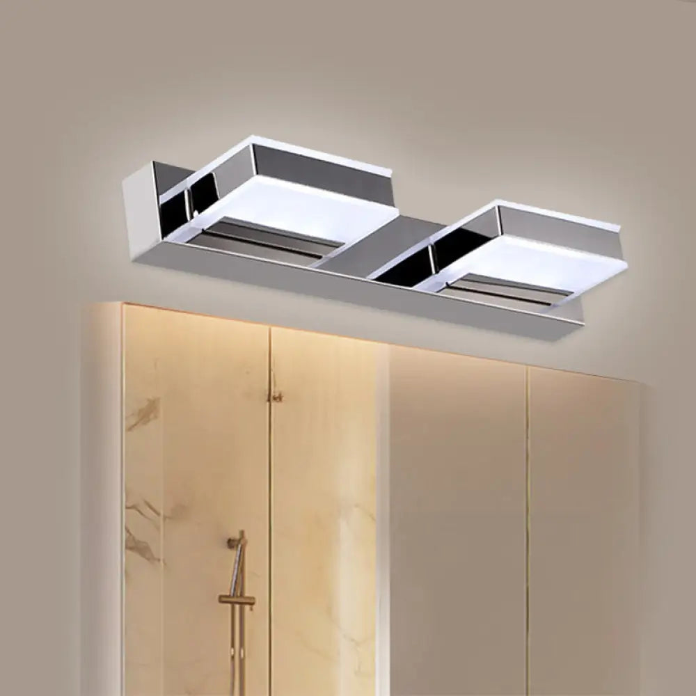 DecorBites™ Modern Square Acrylic Vanity Light with Chrome Wall Mount - Available in 1-4 Lights