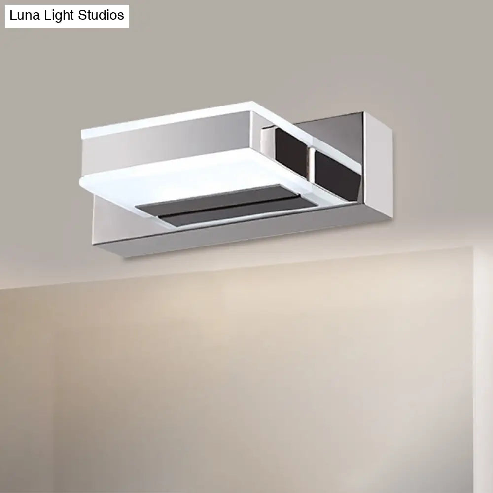 DecorBites™ Modern Square Acrylic Vanity Light with Chrome Wall Mount - Available in 1-4 Lights