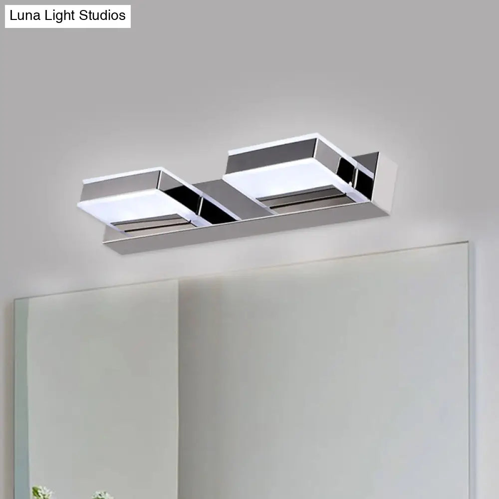 DecorBites™ Modern Square Acrylic Vanity Light with Chrome Wall Mount - Available in 1-4 Lights