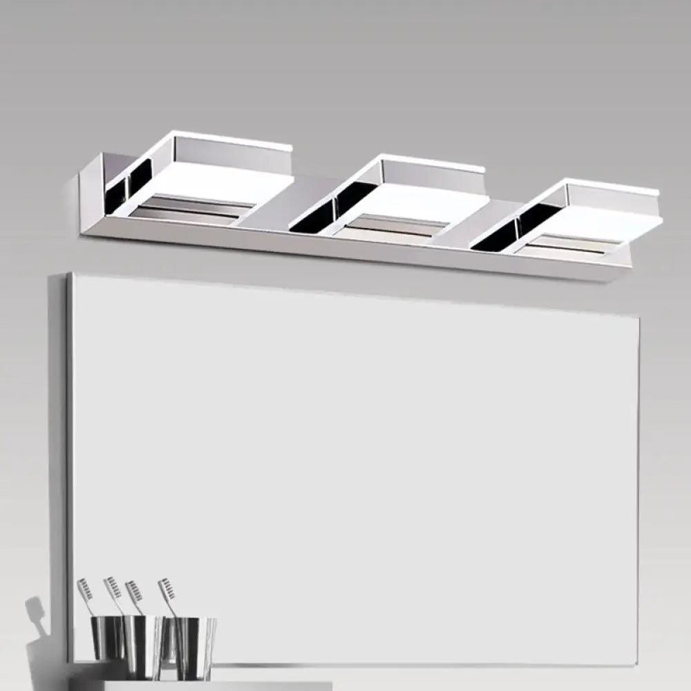 DecorBites™ Modern Square Acrylic Vanity Light with Chrome Wall Mount - Available in 1-4 Lights