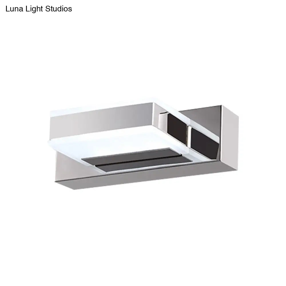 DecorBites™ Modern Square Acrylic Vanity Light with Chrome Wall Mount - Available in 1-4 Lights