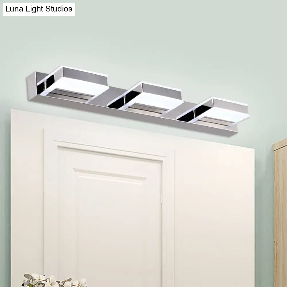 DecorBites™ Modern Square Acrylic Vanity Light with Chrome Wall Mount - Available in 1-4 Lights