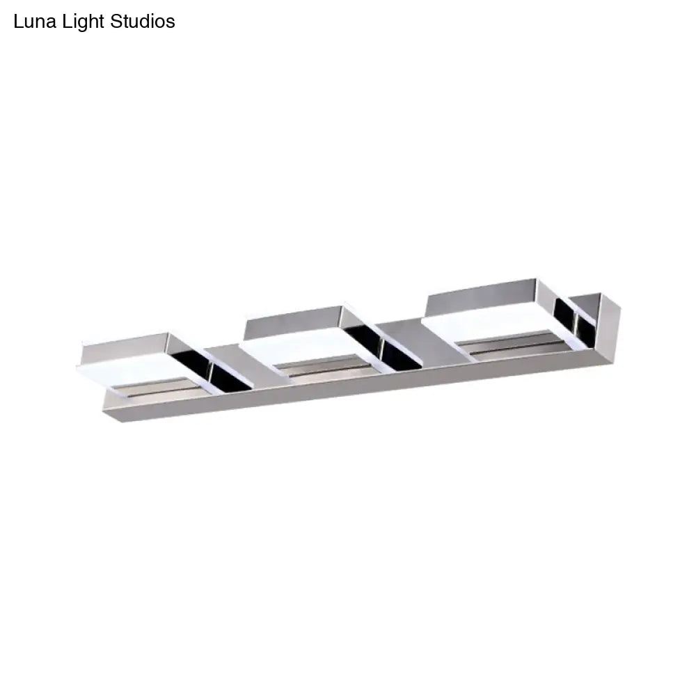 DecorBites™ Modern Square Acrylic Vanity Light with Chrome Wall Mount - Available in 1-4 Lights