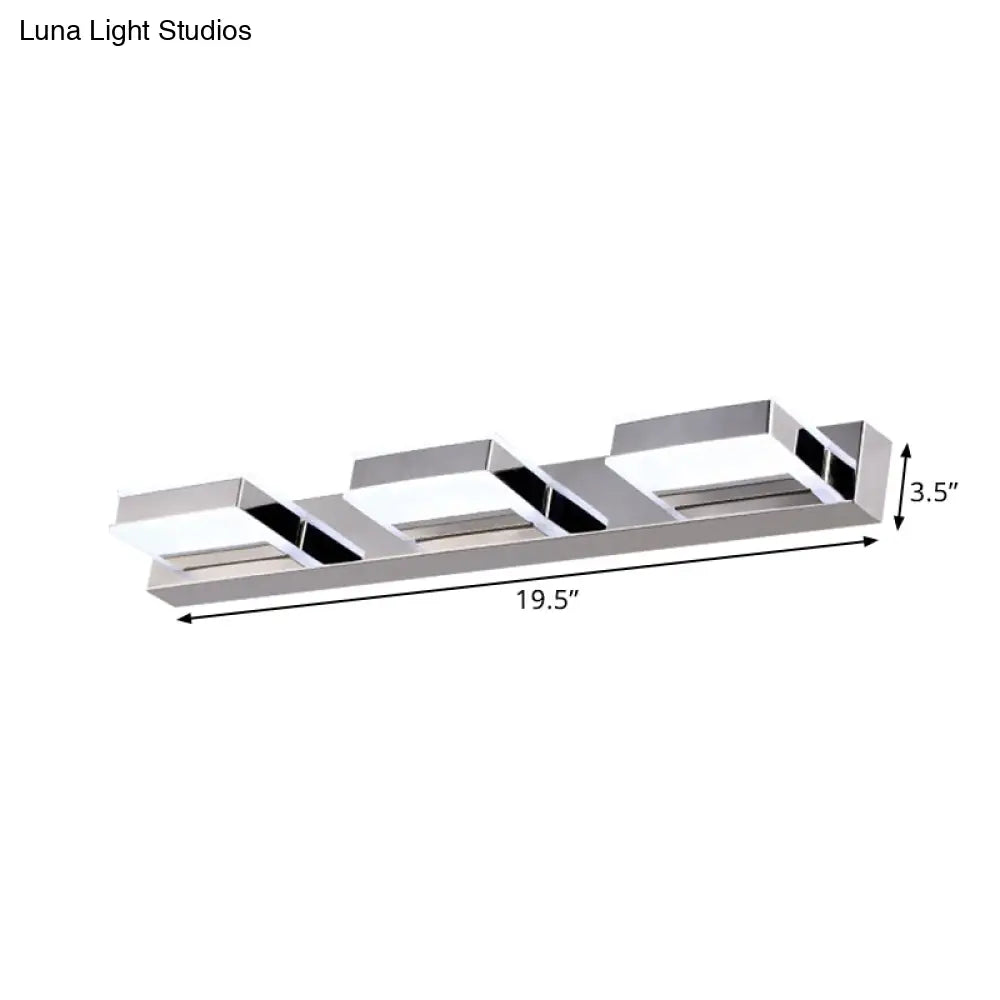 DecorBites™ Modern Square Acrylic Vanity Light with Chrome Wall Mount - Available in 1-4 Lights