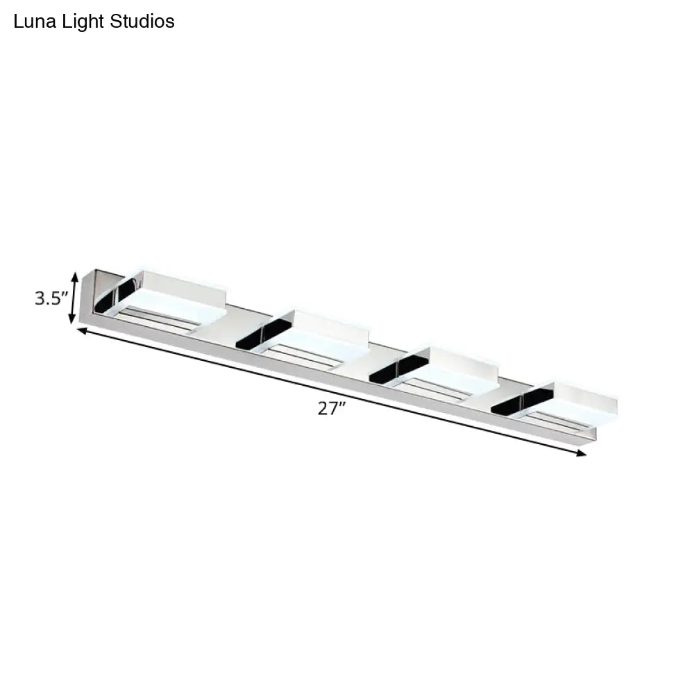 DecorBites™ Modern Square Acrylic Vanity Light with Chrome Wall Mount - Available in 1-4 Lights