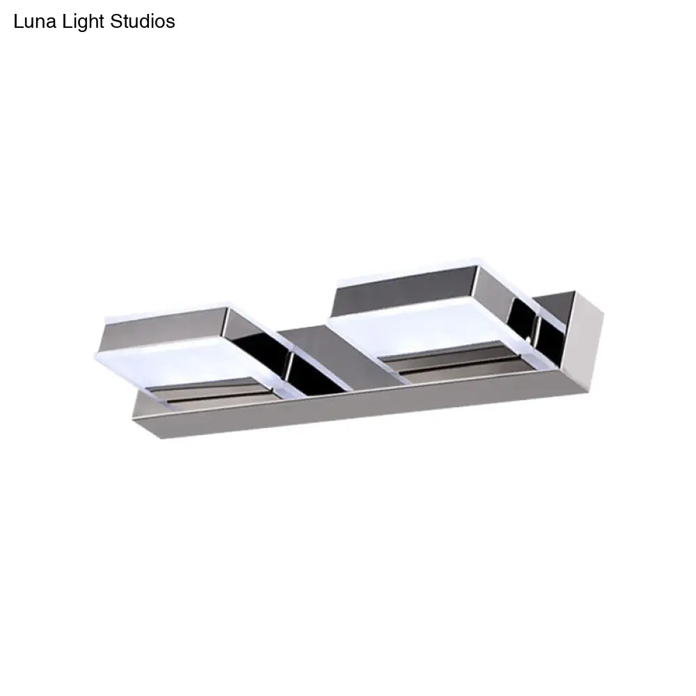 DecorBites™ Modern Square Acrylic Vanity Light with Chrome Wall Mount - Available in 1-4 Lights