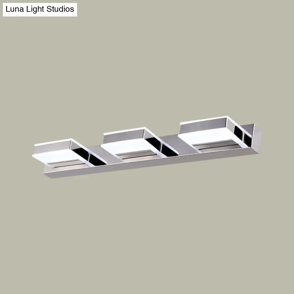 DecorBites™ Modern Square Acrylic Vanity Light with Chrome Wall Mount - Available in 1-4 Lights