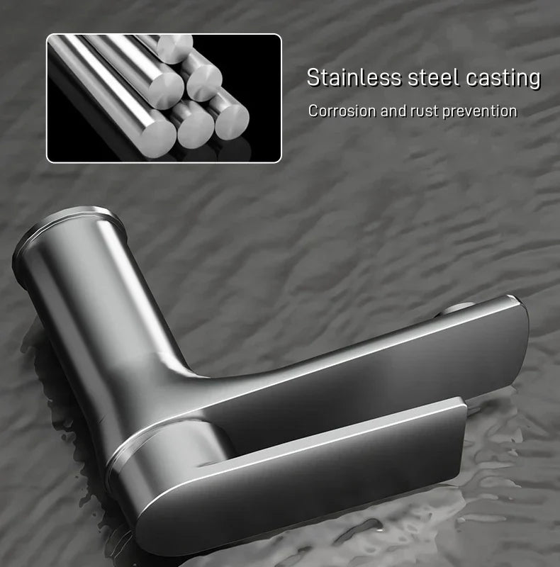 DecorBites™ Modern Stainless Steel Bathroom Sink Faucet