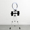 DecorBites™ Modern Style USB LED Fill Flash Light with Tripod Design - Circle Metallic Vanity Lighting (Black)