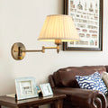 DecorBites™ Modern Swing Arm Paper Wall Mount Lamp with Shade - 1 Light White/Beige Sconce for Living Room