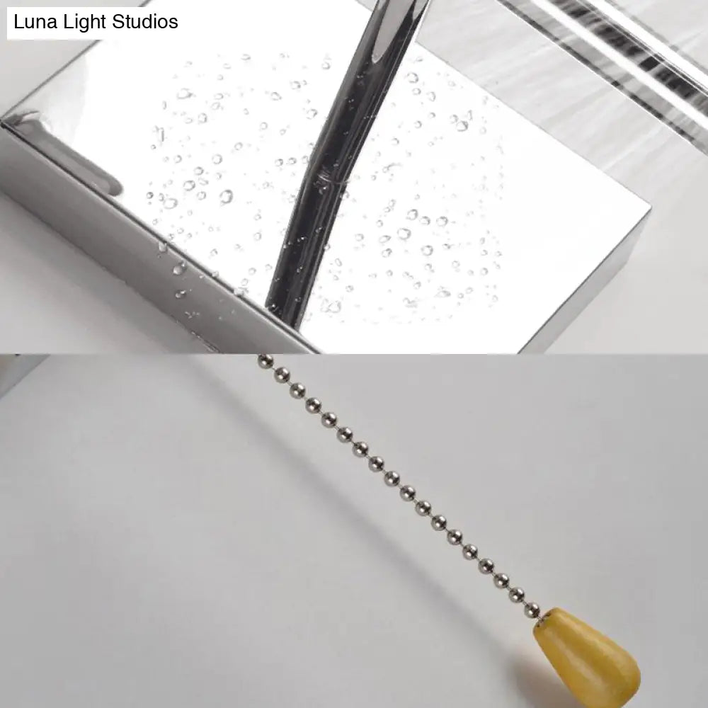 DecorBites™ Modern Tapered Wall Sconce with Fabric Shade, Chrome Finish - LED Bedside Lighting
