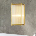 DecorBites™ Modern Translucent Crystal Cuboid Wall Sconce Light, Gold Surface, 12"/19.5" Wide